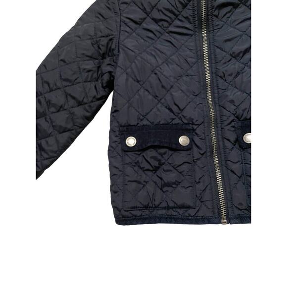 H&M L.O.G.G. Quilted‎ Barn Coat Jacket Size Toddler 2-3Y Navy Blue Corduroy Zip - Picture 4 of 6